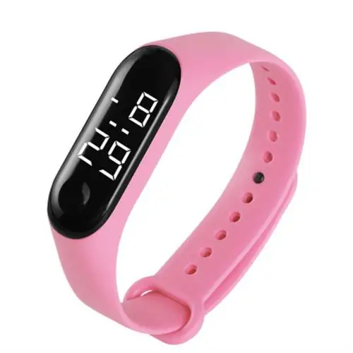 M3 Led Wristwatch Fitness Color Screen Smart Sport Bracelet Activity Running Tracker Heart Rate for Men Women Silicone Watch pink
