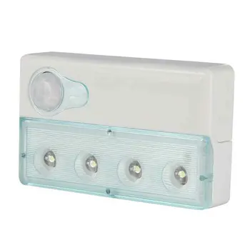 

Indoor Battery Powered Bedside 3 Modes Easy Install PIR Sensitive 4 LEDS Motion Sensor Light Stairway Infrared Induction Hallway
