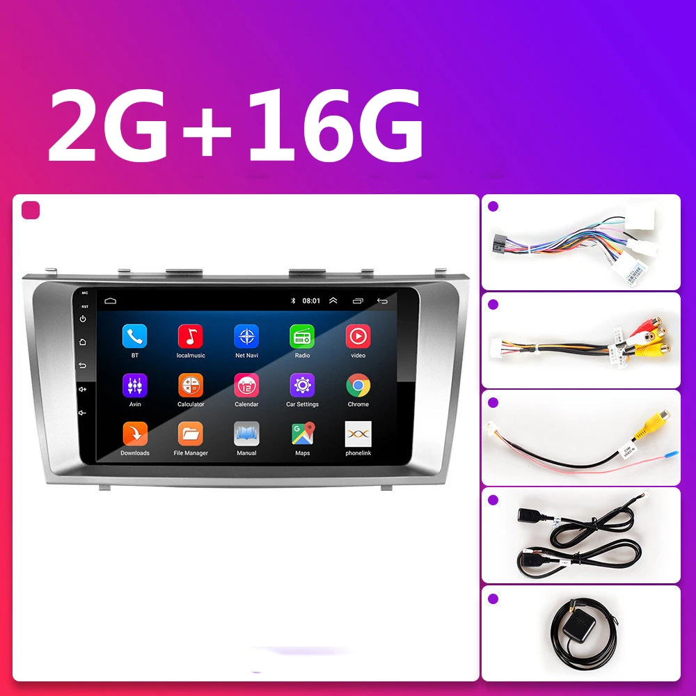 2 16G NO Camera 2din 9 дюймов 2.5D Android 9,1 автомобильный Радио мультимедийный плеер 2 DIN Авторадио gps навигация для Toyota Camry 2007 2008 2009 2010 2011 - Color: 2 16G NO Camera