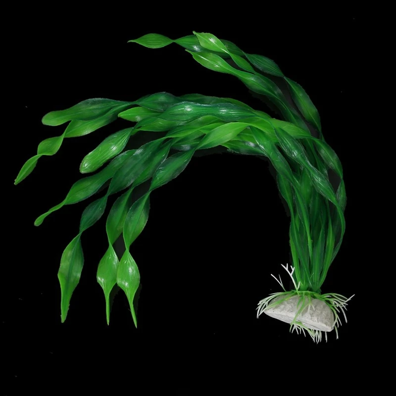 30 см пластиковые аквариумные растения орнамент w/база для аквариума-зеленый