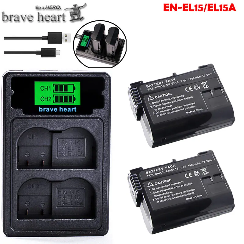 

Full decoded EN-EL15 bateria en el15 battery EN-EL15a +lcd charger for Nikon D600 D610 D600E D800 D810 D7000 D7100 D750 V1 MH-25