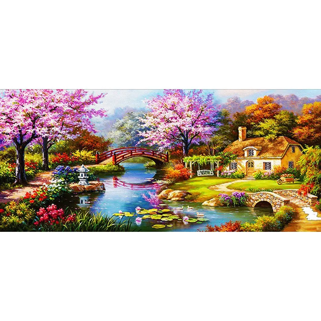 

Hot XD-5D DIY Diamond Painting Full Square Drill Dream Home Embroidery for Wall Decoration 16X35 inches