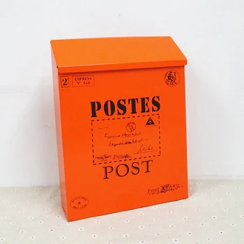 

Home Mailbox Garden Mail Box Lockable Post Box with Key Lock Letter Box Outdoor Yard Door Porch Hanging Decoration Orange