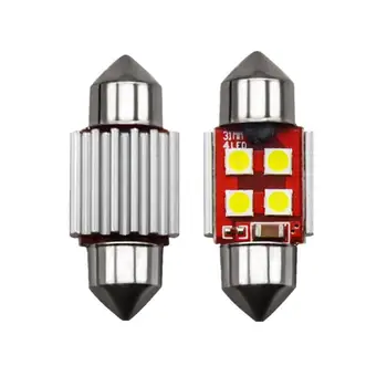 

4 Pcs Led Festoon 3030 6SMD Car License Plate Red Bulbs C5W 4 Leds Dome Reading White Light 12V