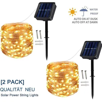 

2pcs Solar Lights Strip 120LED Garland Solar Powered String Lights For Christmas Garden Decoration Outdoors June 8th