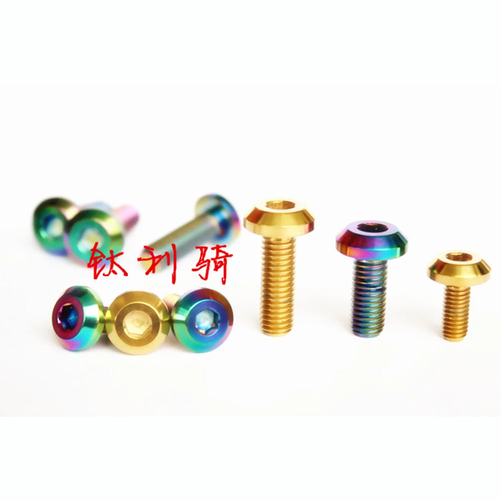 Болты с титановой головкой для мотоцикла M6 M8 x 12 15 20 25 30 мм Ti Rainbow Golden GR5 |