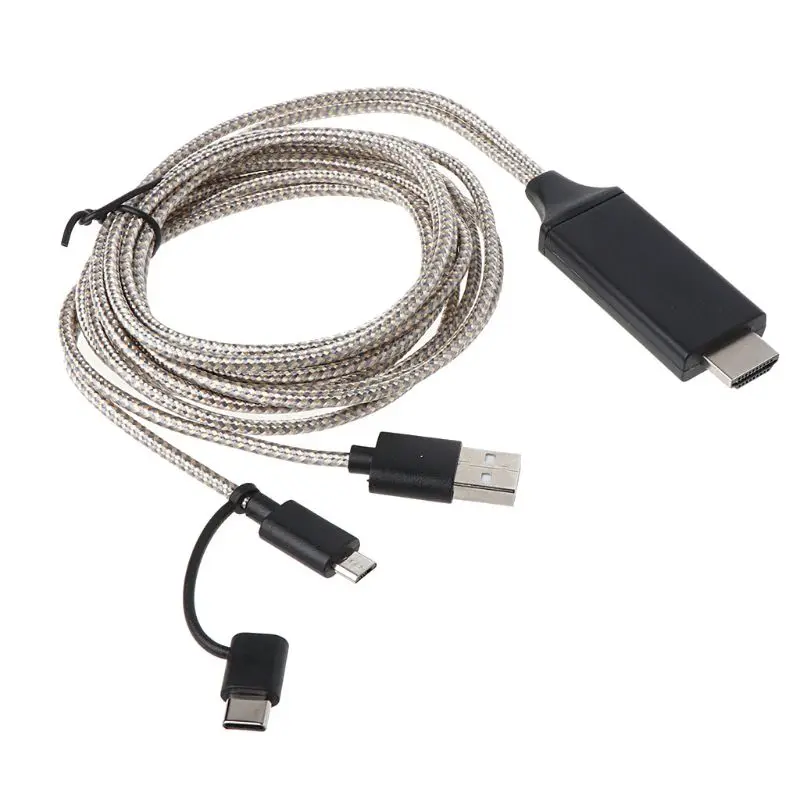 Micro usb Тип C 2 в 1 HDMI HD видео экран зеркальное отображение кабель для Android телефон Аксессуары HDTV