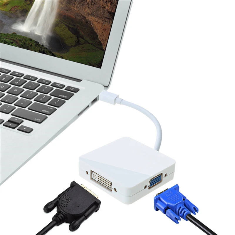 Дисплей порт VGA HDMI DVI кабель 3 в 1 адаптер конвертер для компьютера проектор