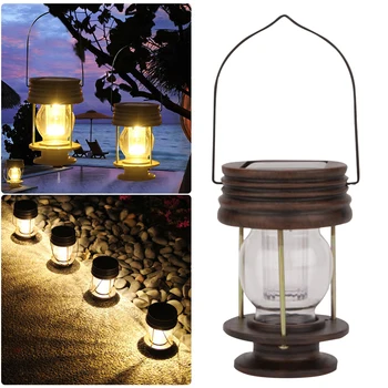 

Waterproof Retro Solar Light LED Garden Solar Lantern With Handle Desktop Lamp For Garden Pathway Yard Tree Decor