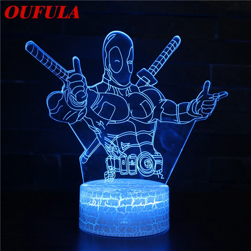 

Night LED Lights Novelty 3D lamp Cute Toy Gift 7 Color Abstract Artist Graphics Cartoon Atmosphere Lamp For Children Kids Room