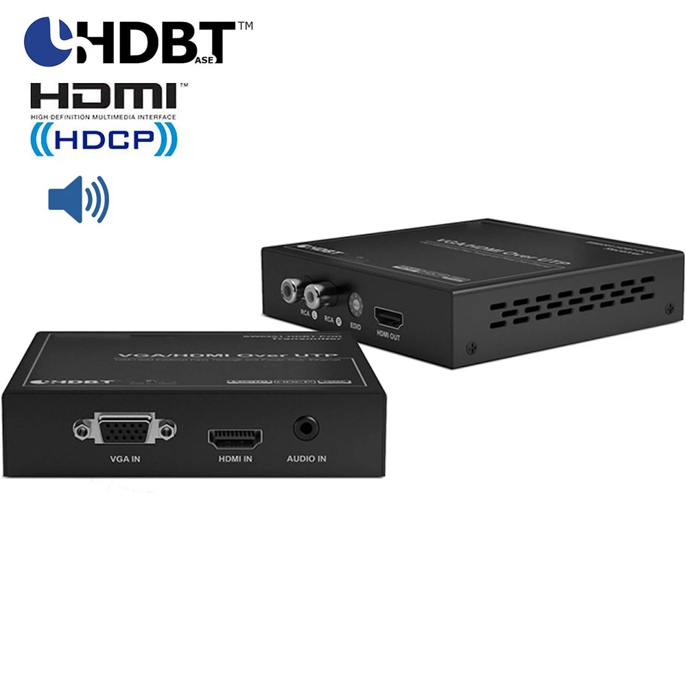 Hdbaset Extender 100m 2 In 1 Vga Hdmi Hdbaset Hdmi Extender Audio Out Poh Hdbaset Up To 100m Hdmi Cables Aliexpress