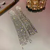 FYUAN Long Tassel Full Rhinestone Drop Earrings for Women Ovsize Crystal Dangle Earrings Fashion Jewelry Accessories ► Photo 3/6