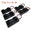 5Pcs 2 x 1.5V AA Battery Holder Case Box Black w Wire Leads ► Photo 1/5