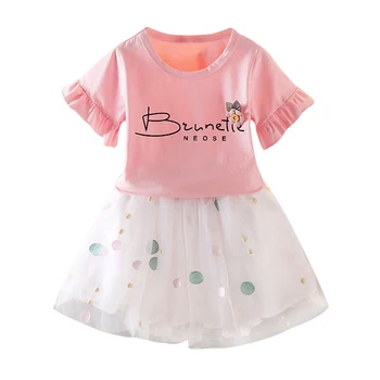 

Baby Girls Dress 2020 New Summer Cotton Embroidery Dresses Button Newborn Baby Mesh Dresses+ Shirt Infant Girl Clothes 0-2Y 2pcs