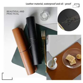 

Tableware Pad Placemat PU Leather Table Mat Heat Insulation Non-Slip Placemats Bowl Coaster Kitchen