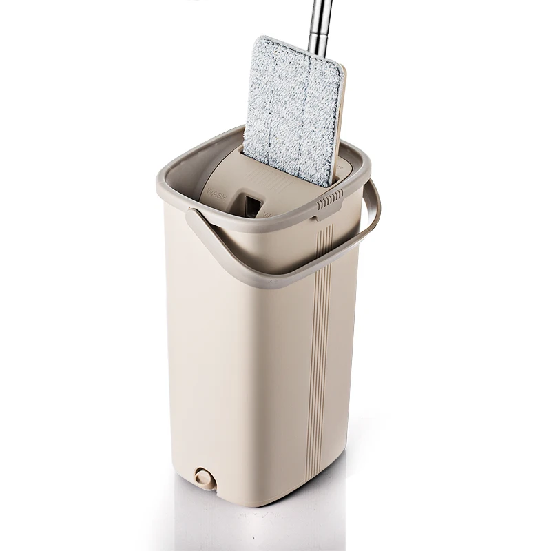Online Smart plano seco o mojado Cubo de fregona con escurridor para cocina casera de microfibra para limpiar pisos fregona con cubo de sistema de autolimpieza