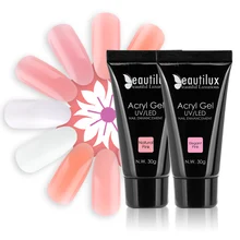 Beautilux 1 шт. Полиакриловый Гель-лак для ногтей замачиваемый УФ светодиодный акриловый Гель-лак для ногтей 30 г