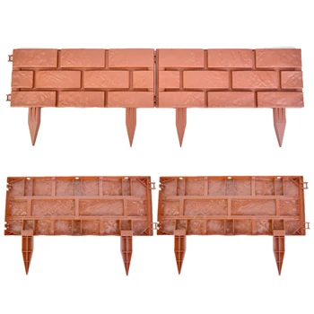 

4pcs/set Flower Vegetable Lawn Kindergarten Christmas Decoration Courtyard Fence Plastic Landscape Brick Red DIY Indoor Garden