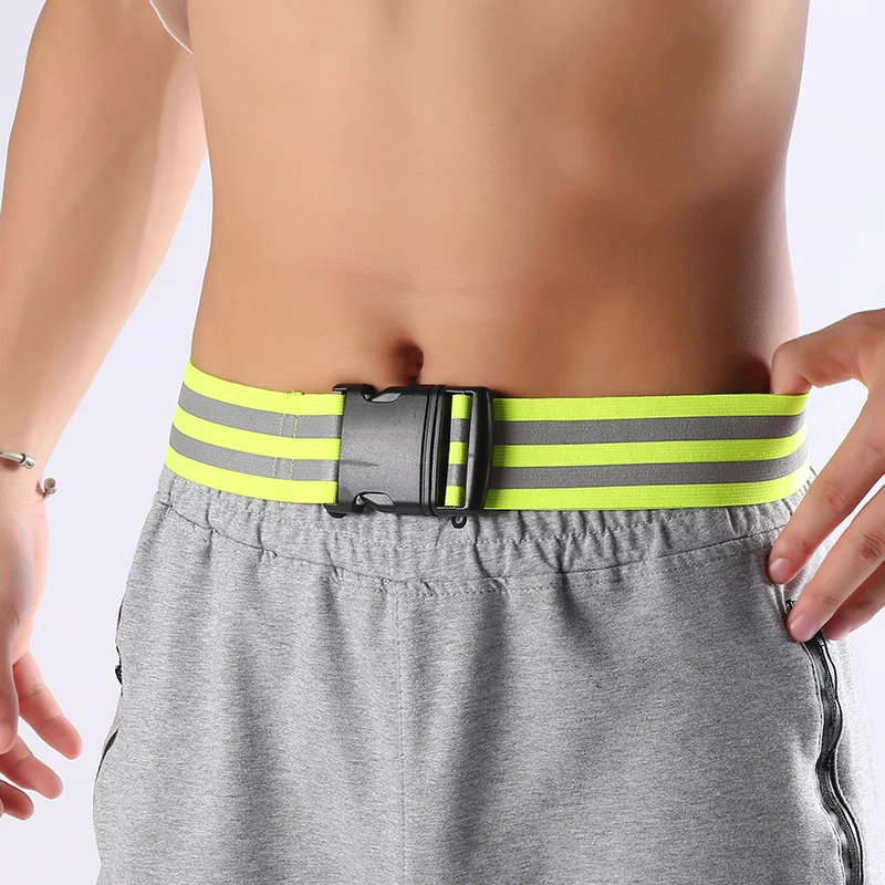 Cinturón elástico reflectante de 44 pulgadas, pretina reflectante para trabajo nocturno, deportes al aire libre, seguridad de tráfico