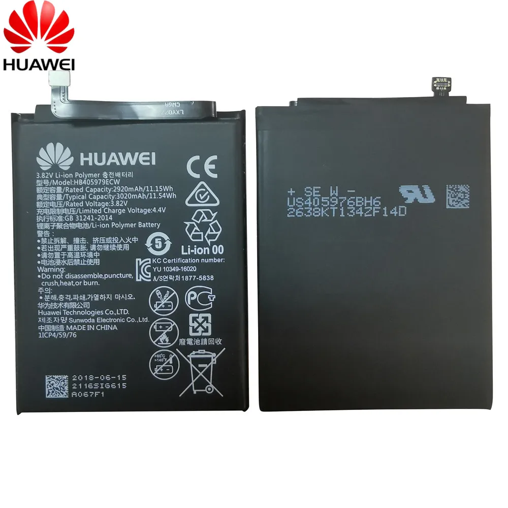 Hua Wei HB405979ECW сменный аккумулятор для телефона huawei NOVA CAZ-AL10 CAZ-TL00 Enjoy 6S Honor 6C 6A 8A Li-Ion 3020mAh
