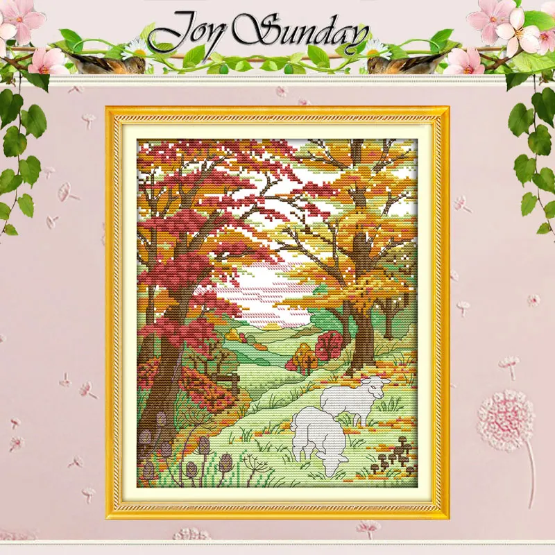 Набор для вышивки Овечка в осенних горах 11 14 карат|cross stitch set|cross 14ctstitching kit cross |