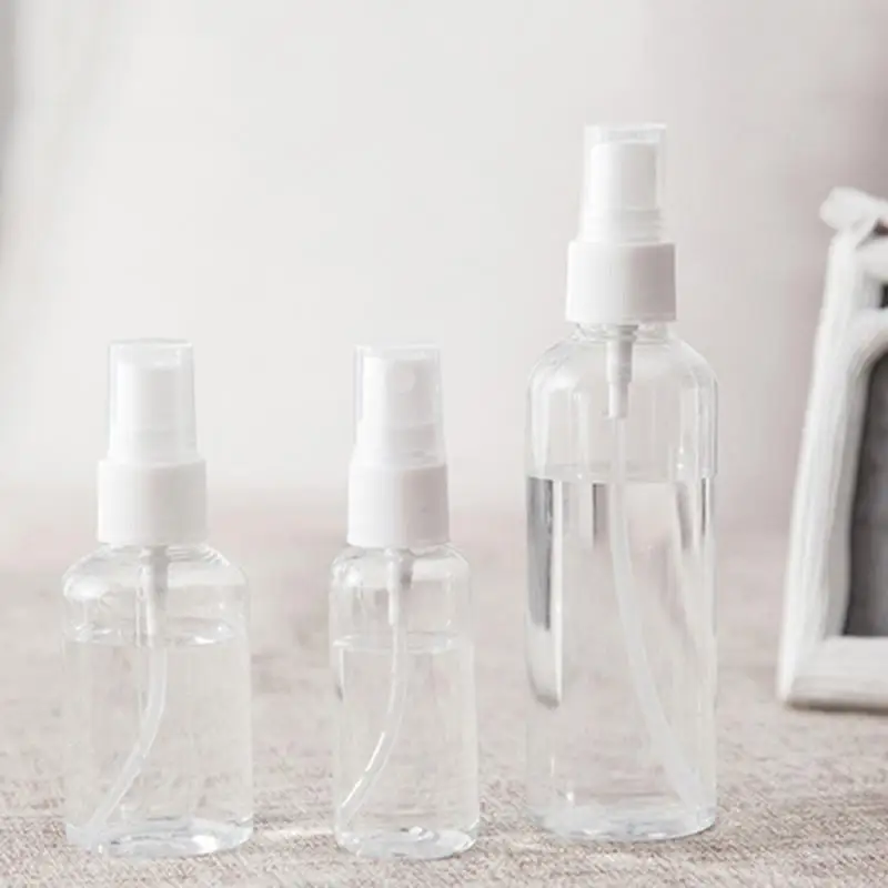 100ml/50ml/30ml Transparent Empty Plastic Spray Bottles Refillable Bottle Atomizer Container Travel Outdoor Random Color