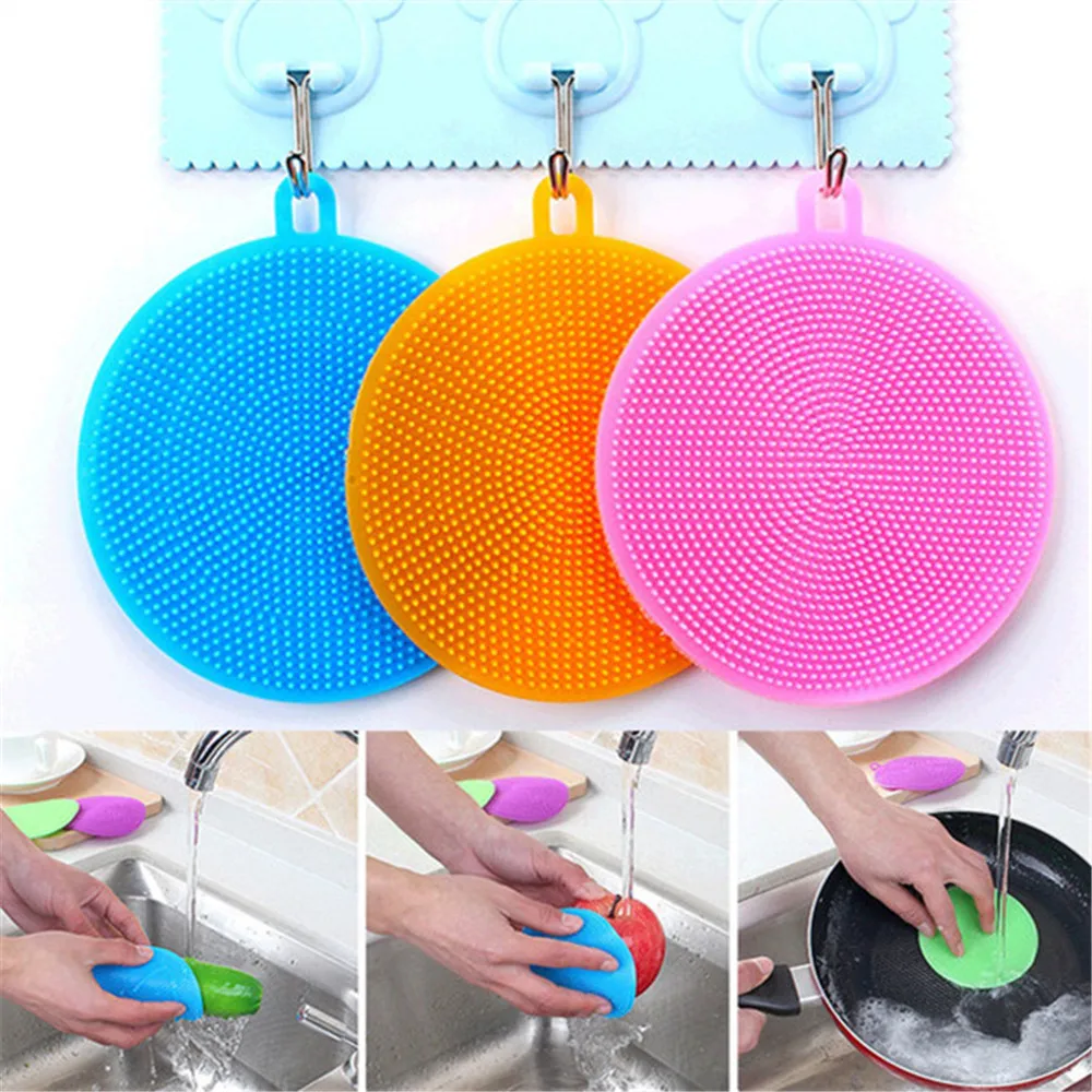 

Silicone Universal Brush Scrubber Gel Wash Bowl Brushes Multipurpose Antibacterial Smart Sponge Cleaning Dish Kitchen Tools