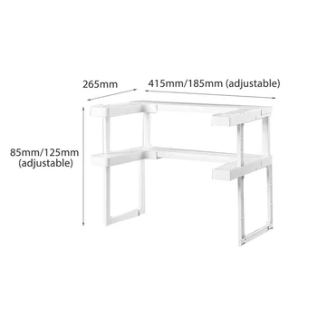 

2 Layers Kitchen Cabinet Cupboard Organizer Adjustable Kitchen Storage Shelf Spice Rack Countertop Organizer Cookware Spice Jar