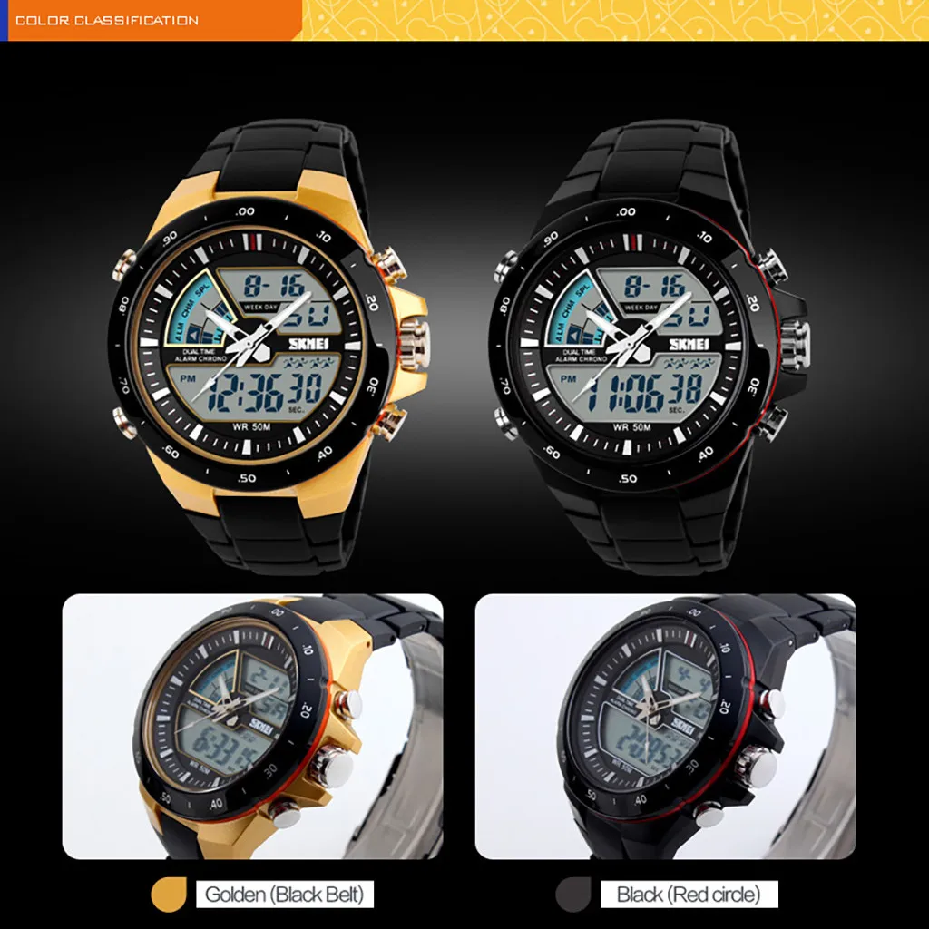 SKMEI 1016 Men Digital Watch Fashion Outdoor Sports Wrist Watches Waterproof Swim Dive Military Men's Watch Male Alarm Clock