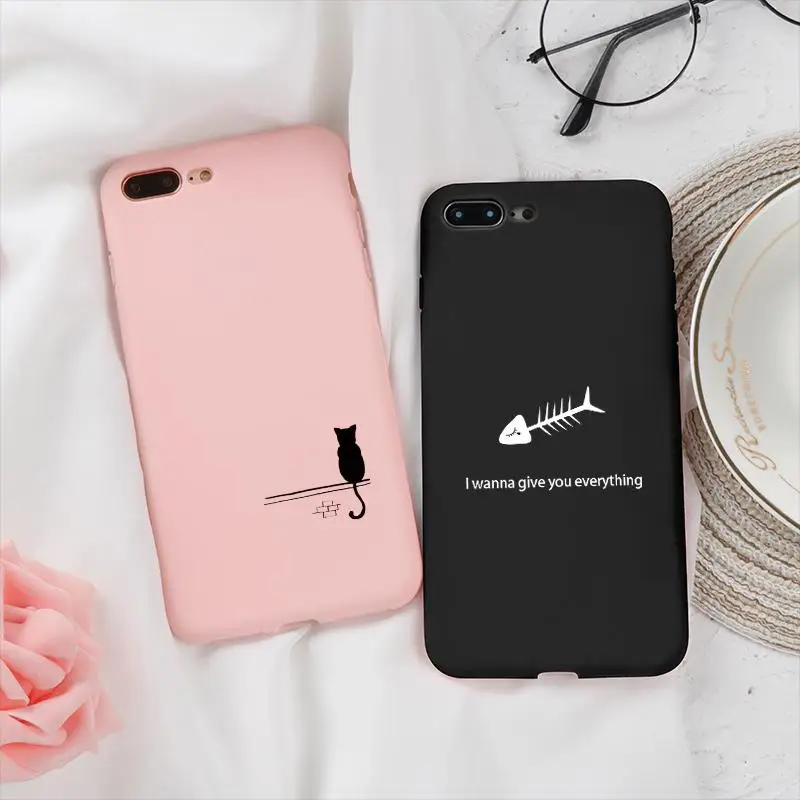 

Matte Candy Color Case For iPhone XS Max XR X 11 Pro Max 5 5S SE 8 7 6 6S Plus Couple Phone Case For iphone 7Plus 8Plus Soft TPU