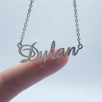 

Custom Name Necklace Cursive Dainty Name Necklace Script Name Jewelry Custom Word Children Name Valentine's Day Family Gifts