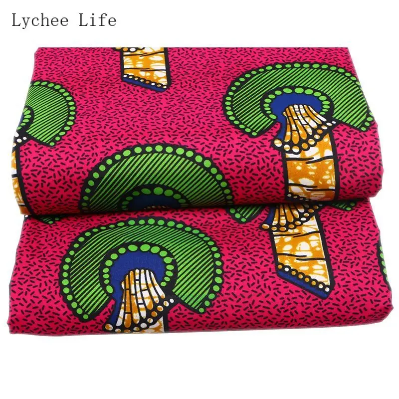Lychee Life 1 ярд Анкара Африканский полиэстер набивная ткань ручной работы настоящий воск батик ткань для женщин вечернее платье изготовление