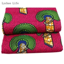 Lychee Life 1 ярд Анкара Африканский полиэстер набивная ткань ручной работы настоящий воск батик ткань для женщин вечернее платье изготовление