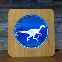 Светодиодный фоторамка ночник настольная подставка украшение светодиодный акриловый динозавр 3D лампа школьный подарок PF-2695