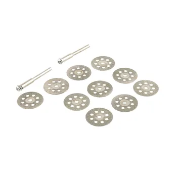 

Cutting Disks+Mandrel Tools Hot New 10PCS 22mm Vented Rotary Diamond DIY Diamond Cutting Discs Set Circular Saw Blades Disk