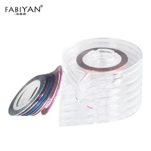 10 рулонов красочные наклейки для дизайна ногтей Лента 3D Блеск полосы линии DIY украшения+ 6 слоев Чехол Держатель коробки Маникюрный Инструмент