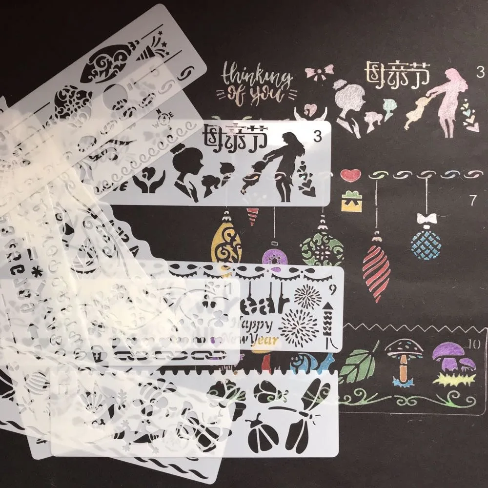 

Students Prizes New Style Hollow out Painted Template DIY Album Accessories Students Shouchao Bao Painting Template Lace-up