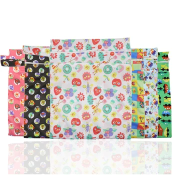 

Stroller Diaper Bag Printed Nappy Fabric Bag Baby Travel Reusable Bag Waterproof Small Mask Cloth Bag With Zip Wet Bag Menstrual