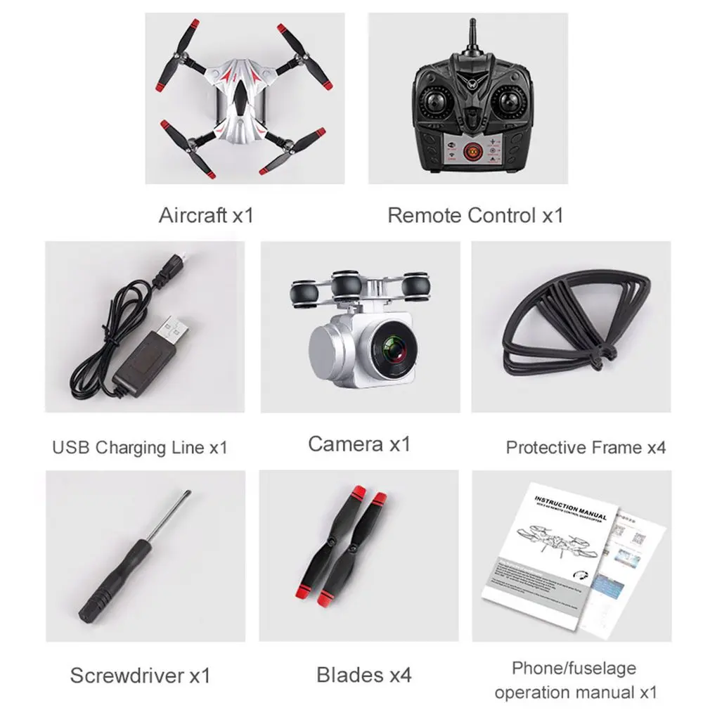 

OCDAY S13 0.3MP/2MP/1080P 6 Axes Long Endurance Remot Control Quadcopter Camera Drone UAV Positioning System Aircraft with Came