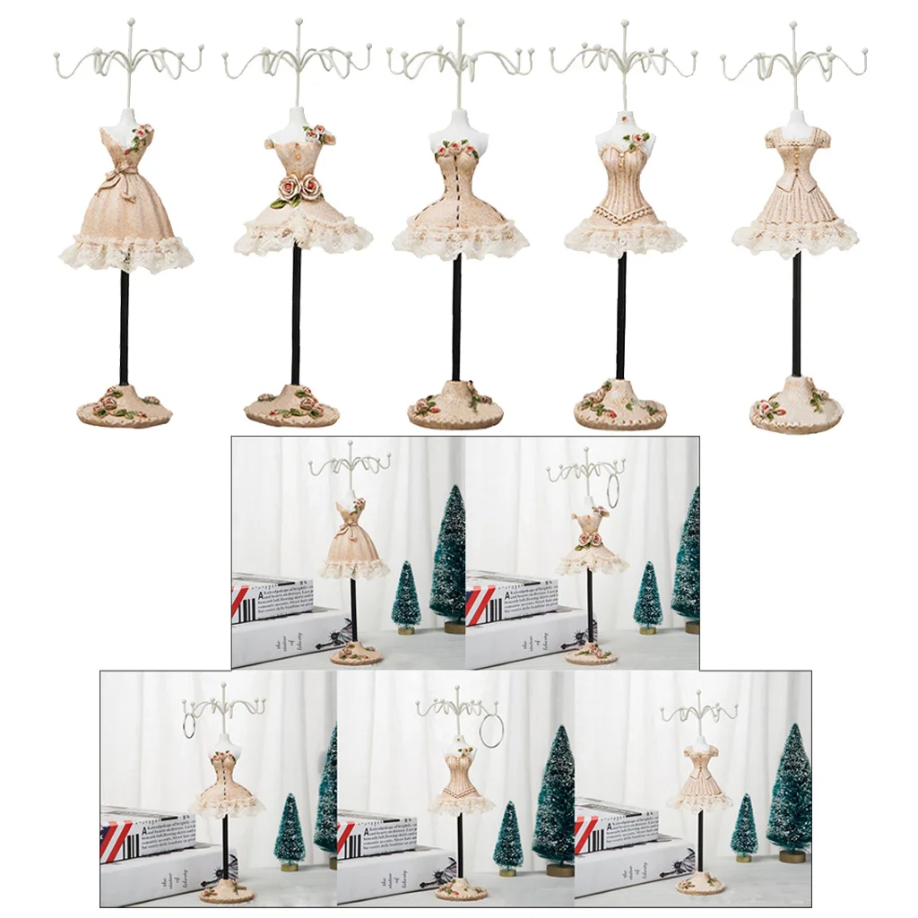  5Pcs 25 cm/10 inch High Elegant Jewelry Stand Holder Princess Skirt Bracelet Rings Hanger