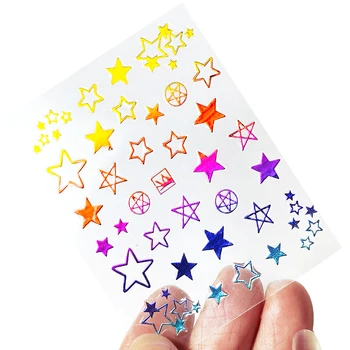 

1pcs Colorful Stars Designs Nail Art Decals Transfer Sticker 3D Self-Adhesive Wraps Foil Manicure Nail Art Decorations 2020
