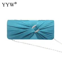 Синий Шелковый женский вечерний конверт со стразами, сумка-конверт, вечерние сумочки для невесты, клатч, кошелек на плечо, свадебное платье, сумочка