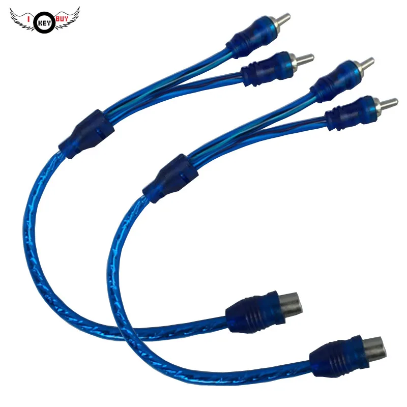 2 Pcs/Lot 1 Female Turn Double Lotus Male Head Audio Female Head Turn Two AV Male One Minute Two Audio Line 30CM AV Interface