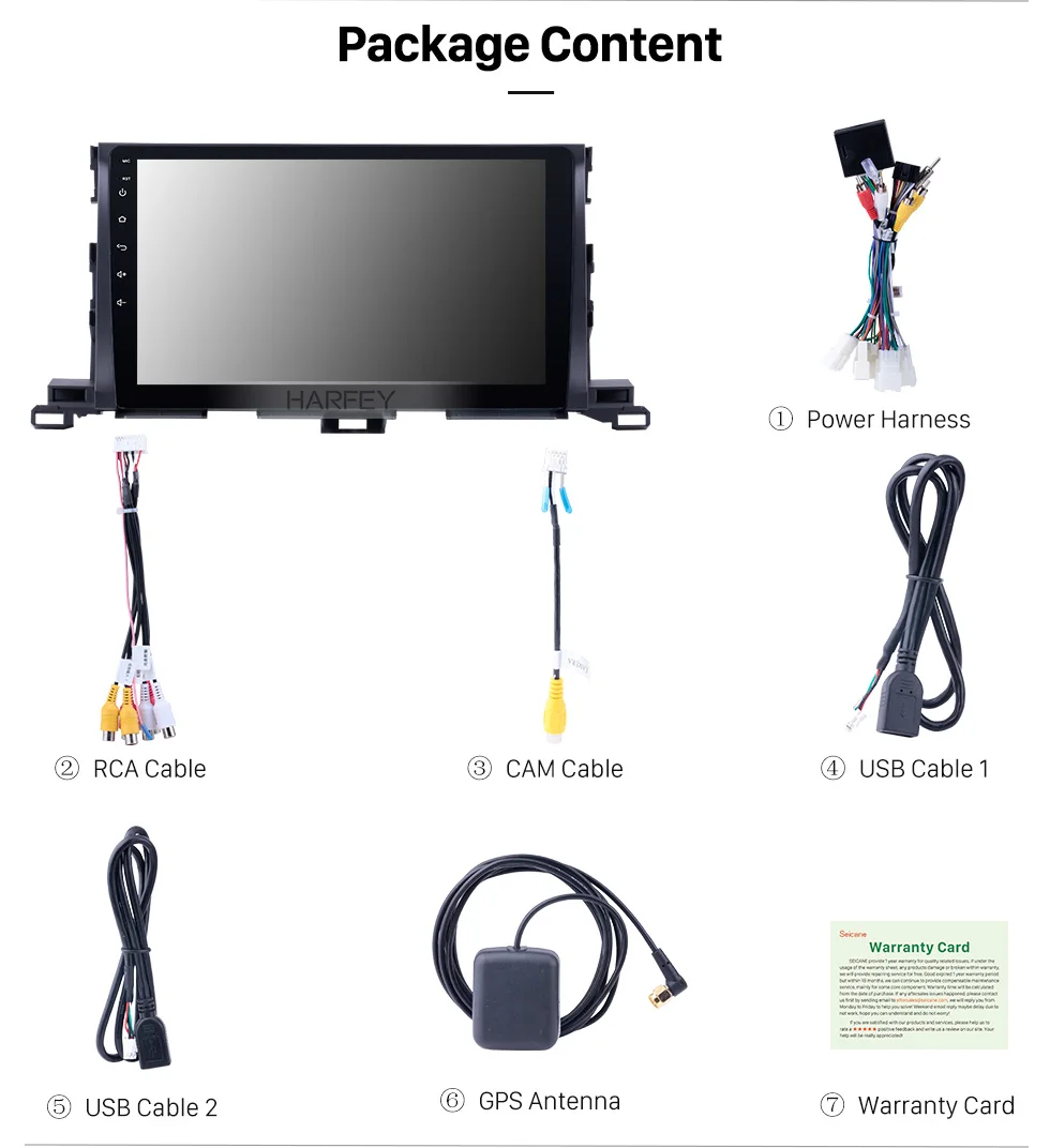 Top Harfey Quad core 2din car radio 10.1" HD Android 9.0 car Multimedia Player GPS Navigation for 2015 Toyota Highlander with DAB+ 15