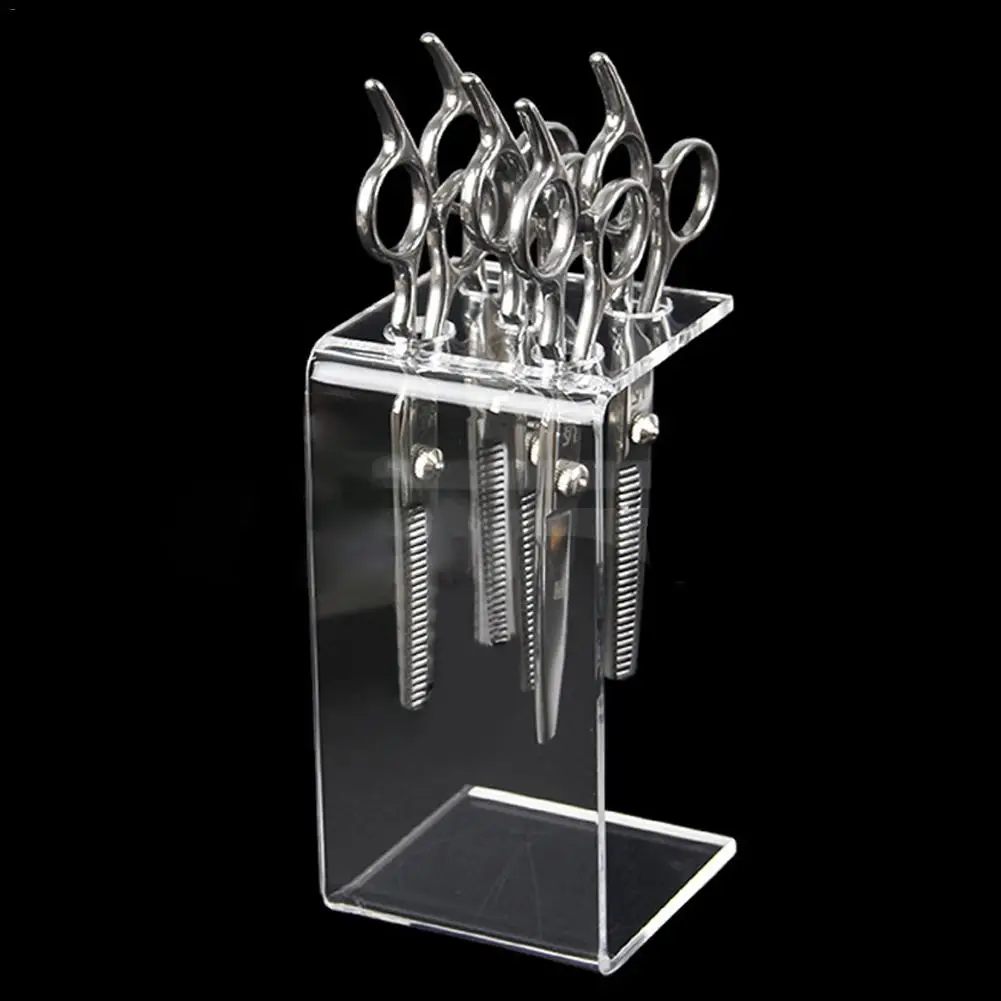 Scissors Holder Box Professional Hairdressing Combs Clips Organizer Rack for Hair Stylist Acrylic Transparent 5