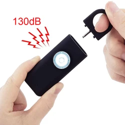 Sirène d'auto défense pour femmes, porte clés d'alarme de sécurité personnelle avec lumière LED SOS 130db 