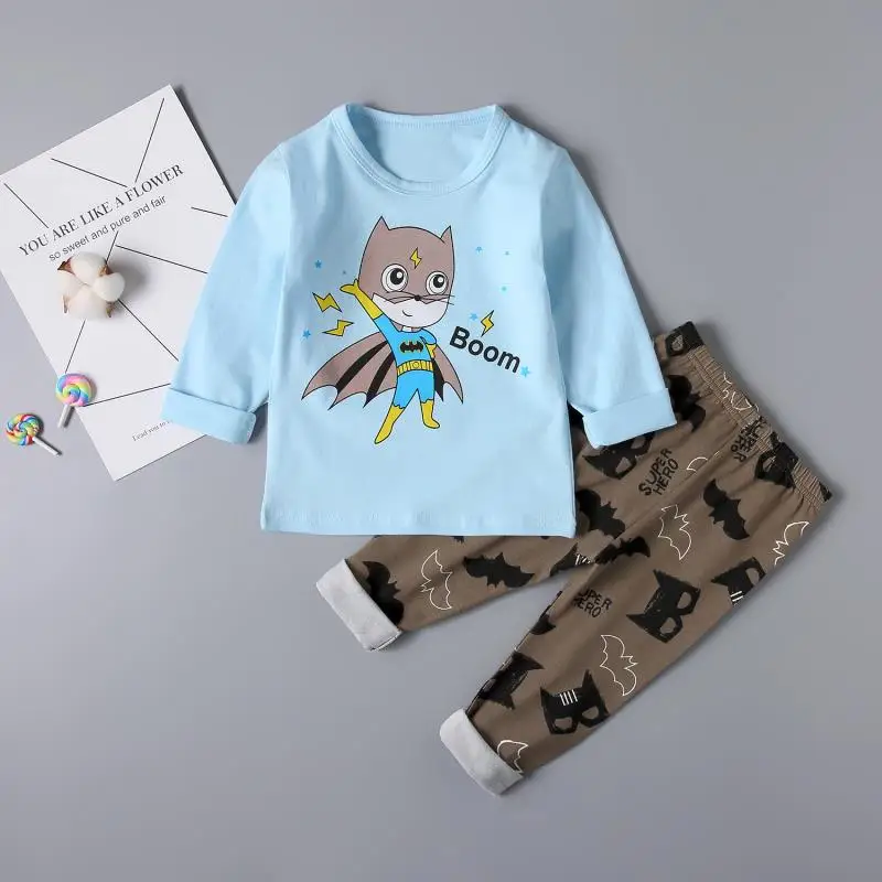 Pyjama Enfant Fashion Pajamas Set Cartoon Baby Girl Clothes Autumn Boys Spiderman Dinosaur Snow white pyjama meisje sleepwear