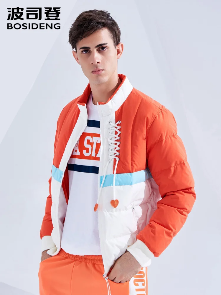 

BOSIDENG 90% duck down jacket men's jacket Color collision Tide down jacket waterproof high quality fashion coat B80142521DS