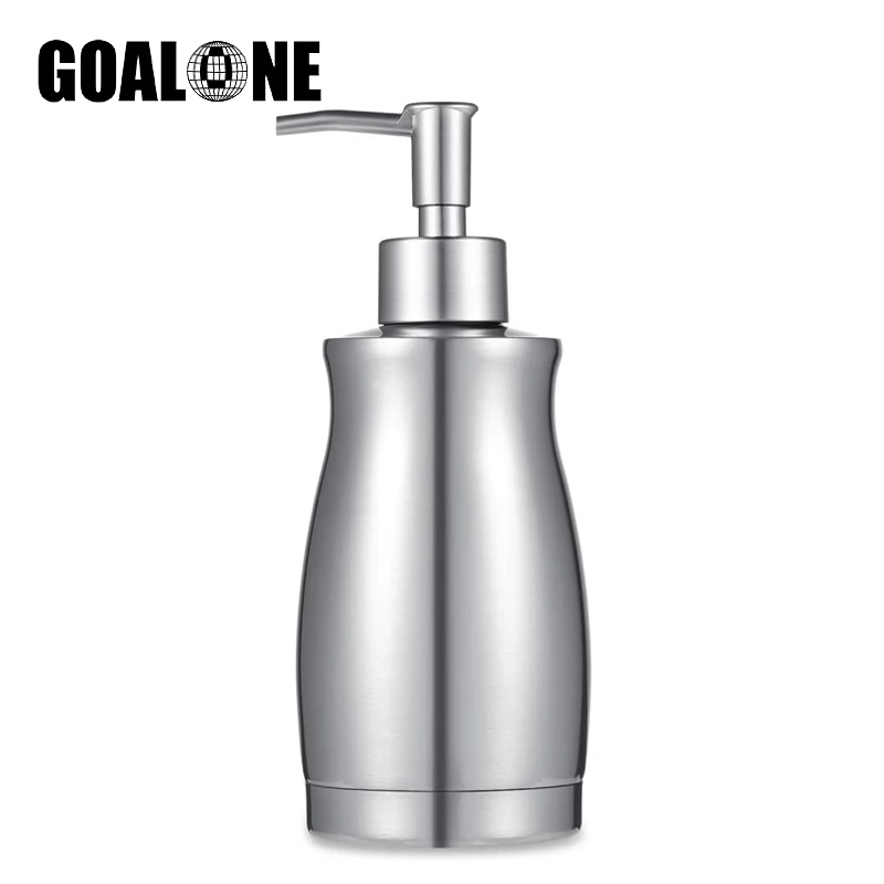 

GOALONE 400ML Stainless Steel Soap Dispenser Anti-rust and Leak-proof Pump Hand Soap Dispenser for Kitchen Bathroom Countertop