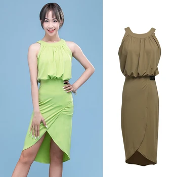 

New Latin Dance Dress Female Adult Sleeveless Performance Clothing Women Rumba Cha Cah Samba Salsa Dancing Practice Wear DN4254